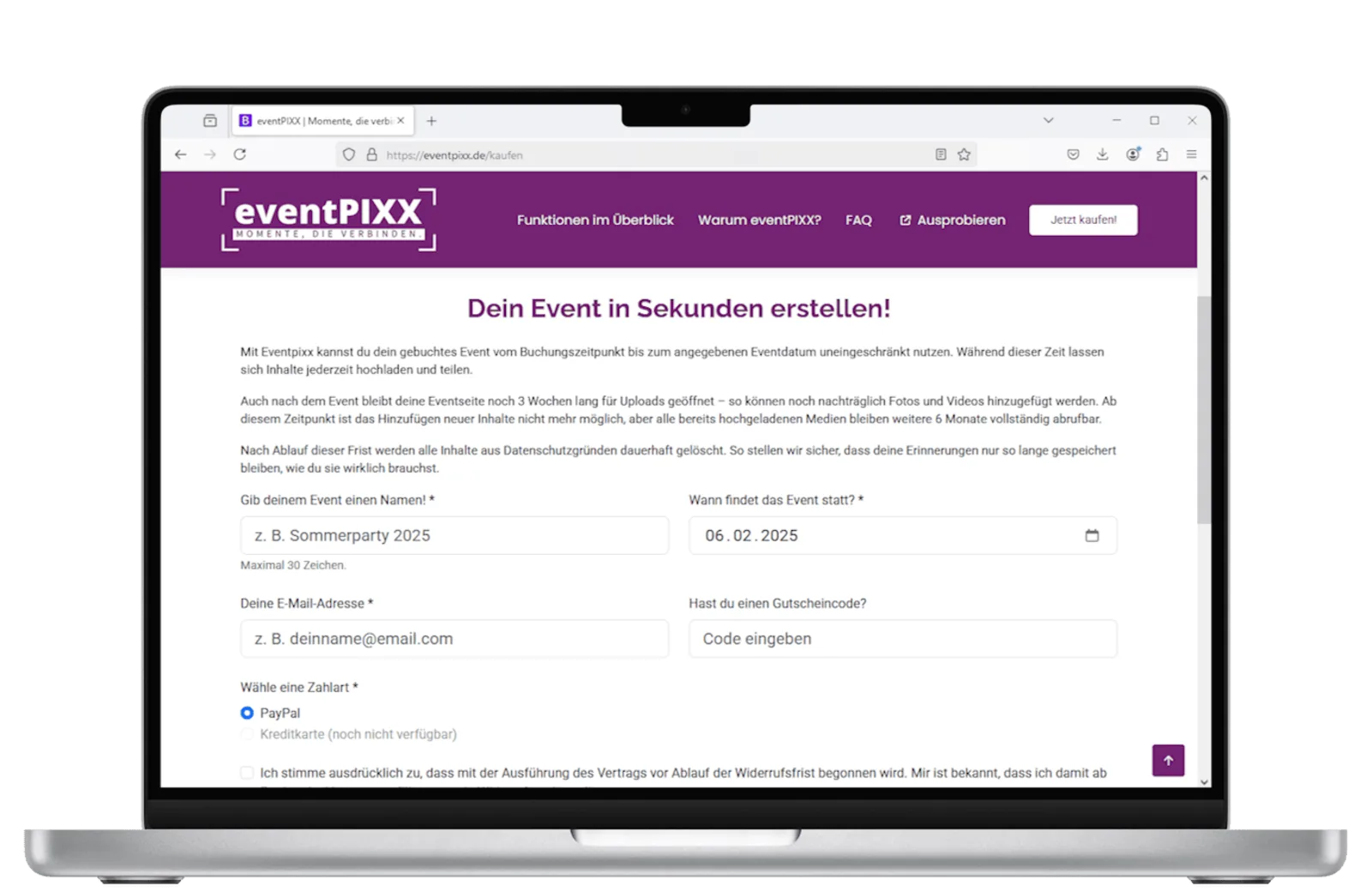 eventPIXX auf dem Desktop