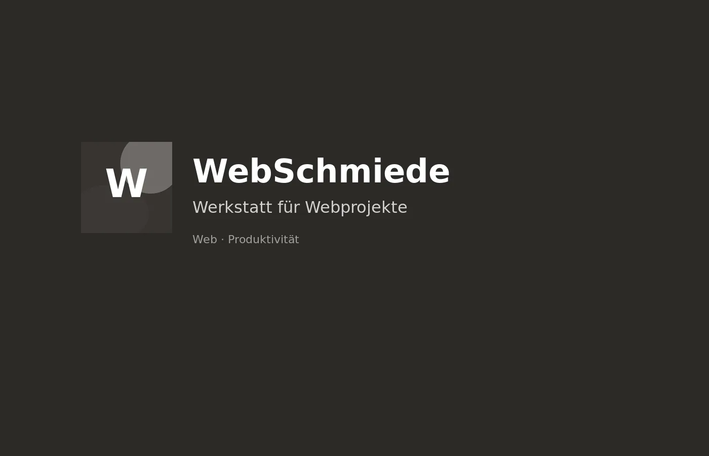 WebSchmiede Anmeldung